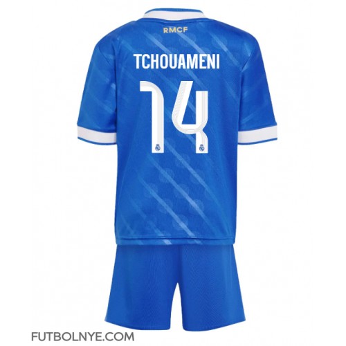 Camiseta Real Madrid Aurelien Tchouameni #14 Tercera Equipación para niños 2025-26 manga corta (+ pantalones cortos)